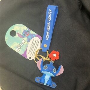 Stitch Blue Keychain with Strap